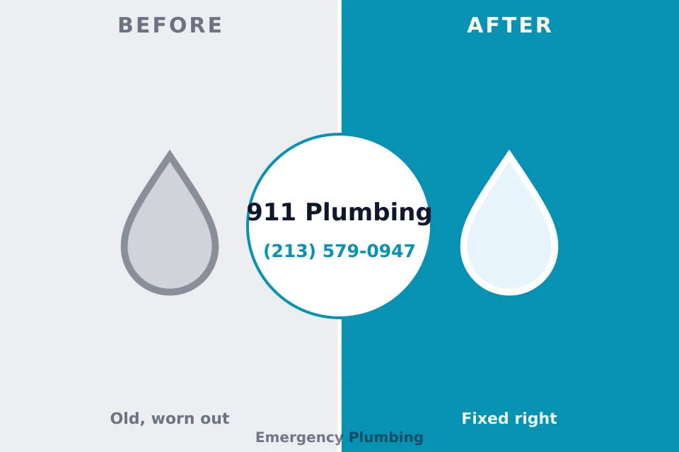 Before and after: plumbing repair Villas, NJ
